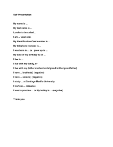Self-Presentation Template: Introduce Yourself