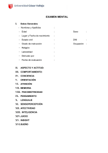 Formulario de Examen Mental | Evaluación Psicológica