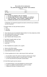 Prueba Lectura "El Lugar Más Bonito del Mundo" 3° Básico