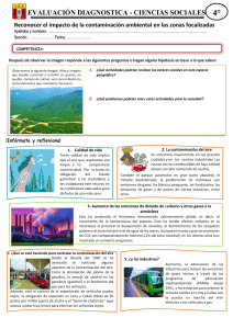 Evaluación Diagnóstica: Contaminación Ambiental - 4to Grado