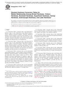 Hardness Conversion Tables for Metals - ASTM E140