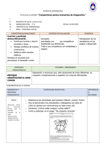 Sesión de Aprendizaje: Integración y Convivencia en 2° Grado