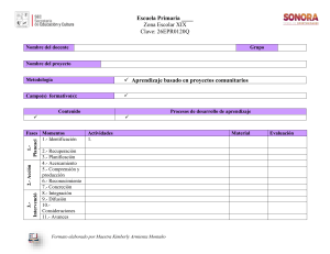 Planificaci&oacute;n de Proyectos Comunitarios - Primaria