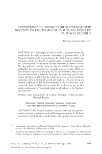 Condiciones Laborales y Bienestar Docente en Santiago de Chile