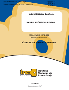 Manipulaci&oacute;n de Alimentos: Material de Refuerzo INA Costa Rica
