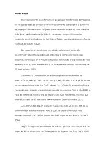 Envejecimiento Poblacional: Análisis Global, Regional y Local