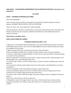 Gu&iacute;a de Oraci&oacute;n: Jes&uacute;s y la Samaritana