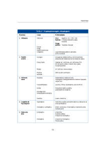 Tabla de Etiopatogenia de Hepatoesplenomegalia