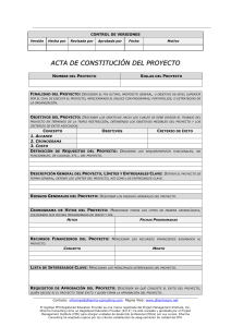 Acta de Constitución del Proyecto: Plantilla y Guía