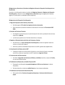 Obligaciones y Derechos Régimen Pequeño Contribuyente Guatemala