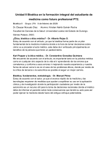 Bioética en la Formación Médica: Reflexiones Éticas
