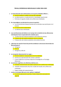 Examen Psicolog&iacute;a Diferencial 2024-2025