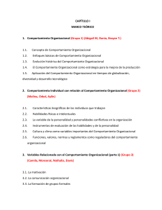 Comportamiento Organizacional: Esquema del Capítulo I