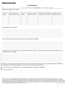 Formulario de Reclamación Bancolombia