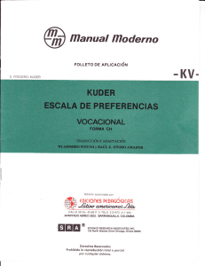 Escala de Preferencias Vocacional Kuder: Test de Orientaci&oacute;n