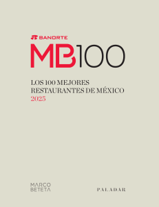 Los 100 Mejores Restaurantes de M&eacute;xico 2025