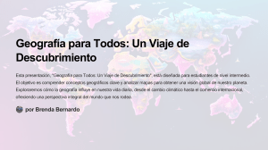 Geografía para Todos: Un Viaje de Descubrimiento