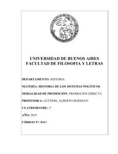 Historia de los Sistemas Pol&iacute;ticos - UBA Syllabus