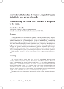 Interculturalidad en clase de Francés: Actividades