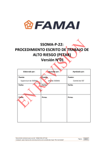 PETAR: Procedimiento Trabajo Alto Riesgo - FAMAI SEAL JET SAC