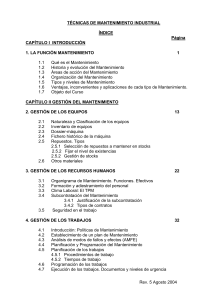 Técnicas de Mantenimiento Industrial: Índice del Curso