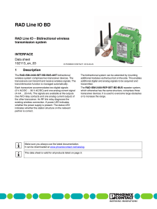 RAD Line IO BD: Wireless Transmission System Data Sheet