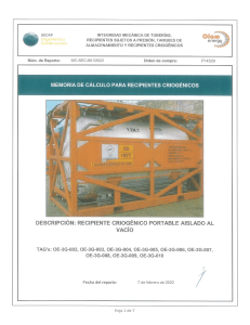 memoria de calculo del recipiente