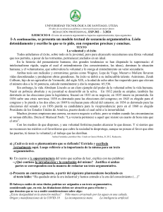 Ejercicio de Redacci&oacute;n: Argumentaci&oacute;n y Estructura Textual
