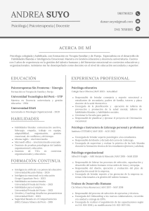 Currículum Vitae Andrea Suyo - Psicóloga | Psicoterapeuta