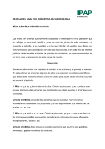 Mitos sobre el Suicidio: Desmintiendo Creencias Err&oacute;neas