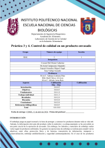 Control de Calidad en Productos Envasados - Informe de Laboratorio