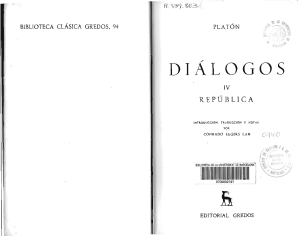 Plat&oacute;n, Rep&uacute;blica: Di&aacute;logos Filos&oacute;ficos Cl&aacute;sicos
