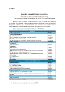 Examen Contabilidad: Libro Diario ORDINARIA S.A.