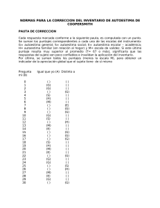 Inventario de Autoestima de Coopersmith: Gu&iacute;a de Correcci&oacute;n