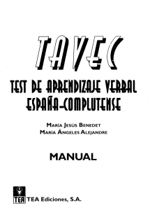 Manual TAVEC: Test de Aprendizaje Verbal España-Complutense