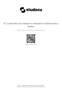 Cuadernillo para Trabajar la Ansiedad en Adolescentes y Adultos