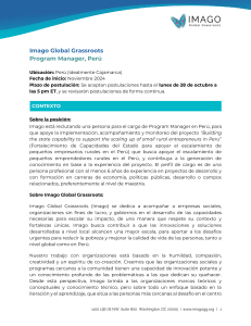 Imago: Program Manager, Per&uacute; - Desarrollo Rural