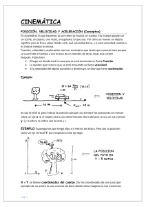 Cinemática: Posición, Velocidad y Aceleración - Guía