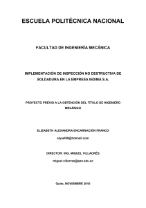 Inspecci&oacute;n No Destructiva de Soldadura en INDIMA S.A.