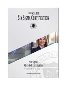 Six Sigma White Belt Training Manual - June 2018 Edition