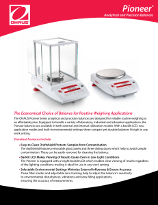 OHAUS Pioneer Balances: Analytical & Precision Weighing