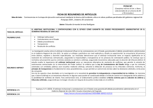 Ficha Res&uacute;menes: Arbitraje y Contrataciones P&uacute;blicas en Per&uacute;
