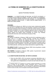 Constituci&oacute;n de Bayona: Forma de Gobierno y Modelo Imperial