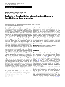 Fungal Antibiotic Production via Polymeric Solid Supports