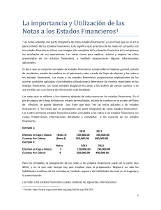 Notas a los Estados Financieros: Importancia y Utilizaci&oacute;n