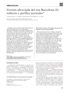 Test Barcelona Abreviado: Subtests y Perfiles Normales
