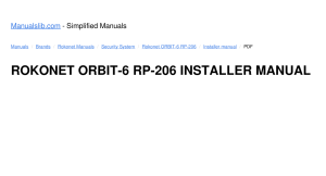 Rokonet ORBIT-6 RP-206 Installer Manual