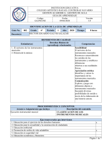 Guía de Aprendizaje Musical - 6to Grado
