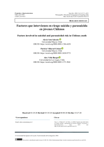 Riesgo Suicida en Jóvenes Chilenos: Factores Intervinientes