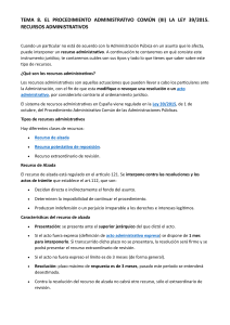 Recursos Administrativos: Ley 39/2015 (Resumen)